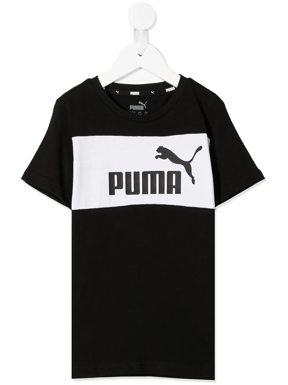 

Puma Kids colour-block logo-print T-shirt - Black