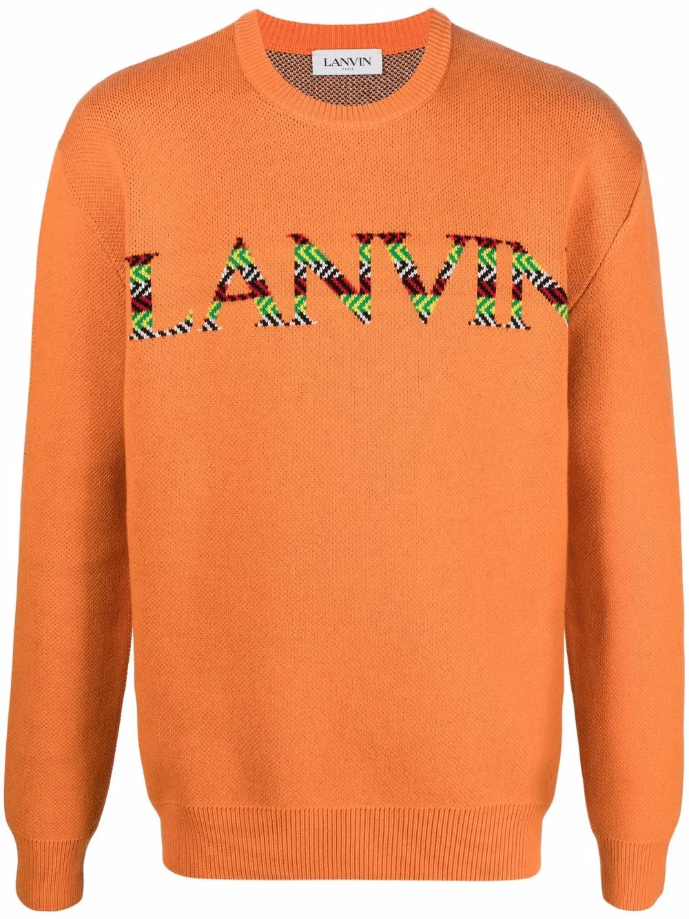 

Lanvin intarsia-knit logo long-sleeve jumper - Orange