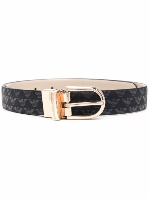 Emporio Armani monogram-print buckle-fastening belt