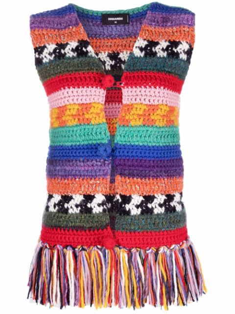 DSQUARED2 striped knitted waistcoat Women