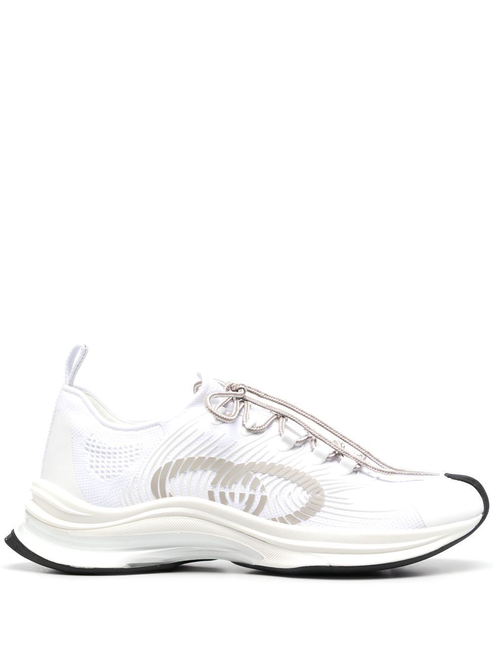 Shop Gucci Run Lace-up Sneakers In White