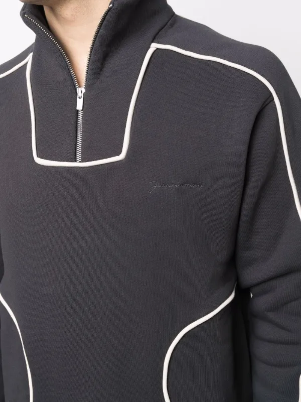 Shop Jacquemus half-zip long-sleeve 