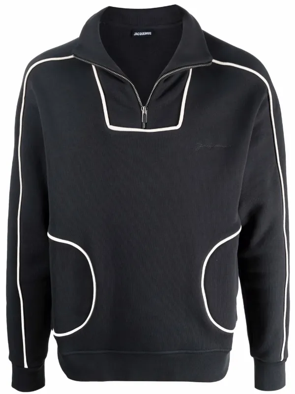 Shop Jacquemus half-zip long-sleeve 