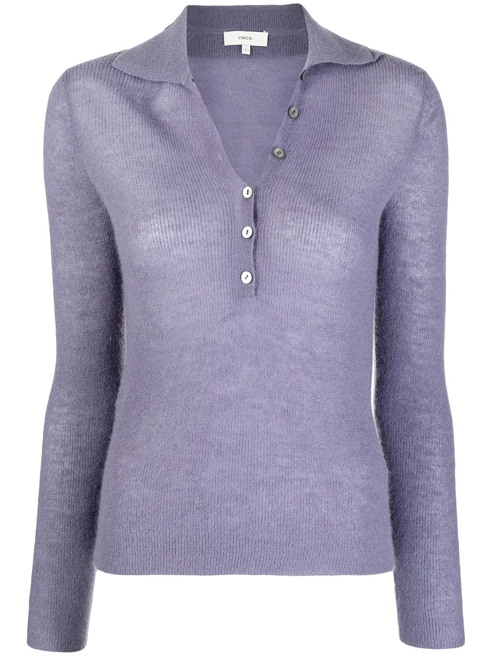 

Vince polo-collar knitted top - Purple