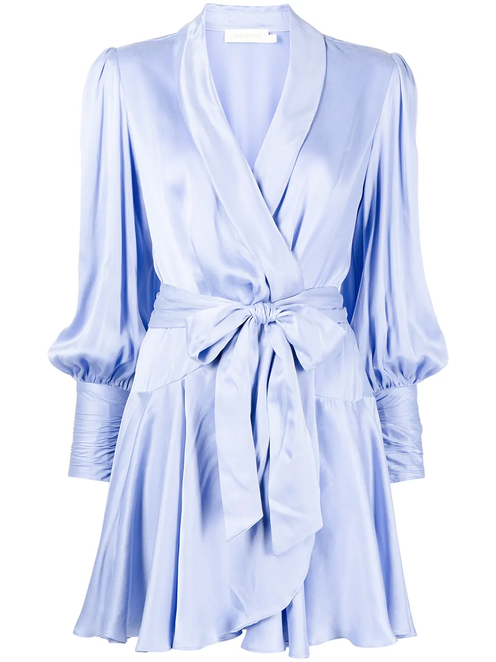

ZIMMERMANN vestido corto cruzado con cinturón - Azul