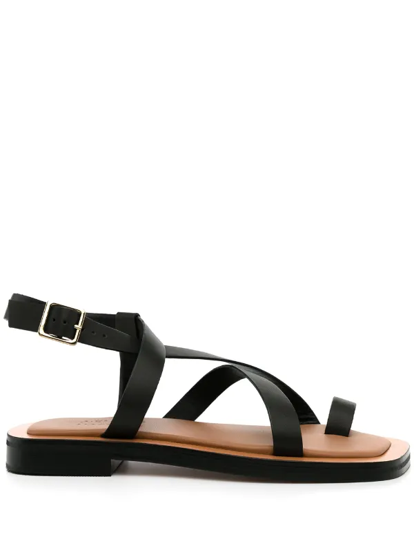 New look cross strap flat slider sandal in black croc new arrivals