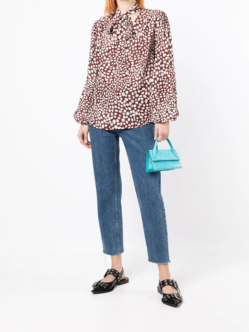Rixo Blouse met luipaardprint - Bruin