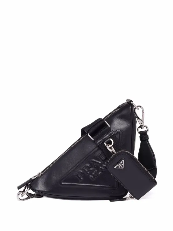 prada logo plaque bag