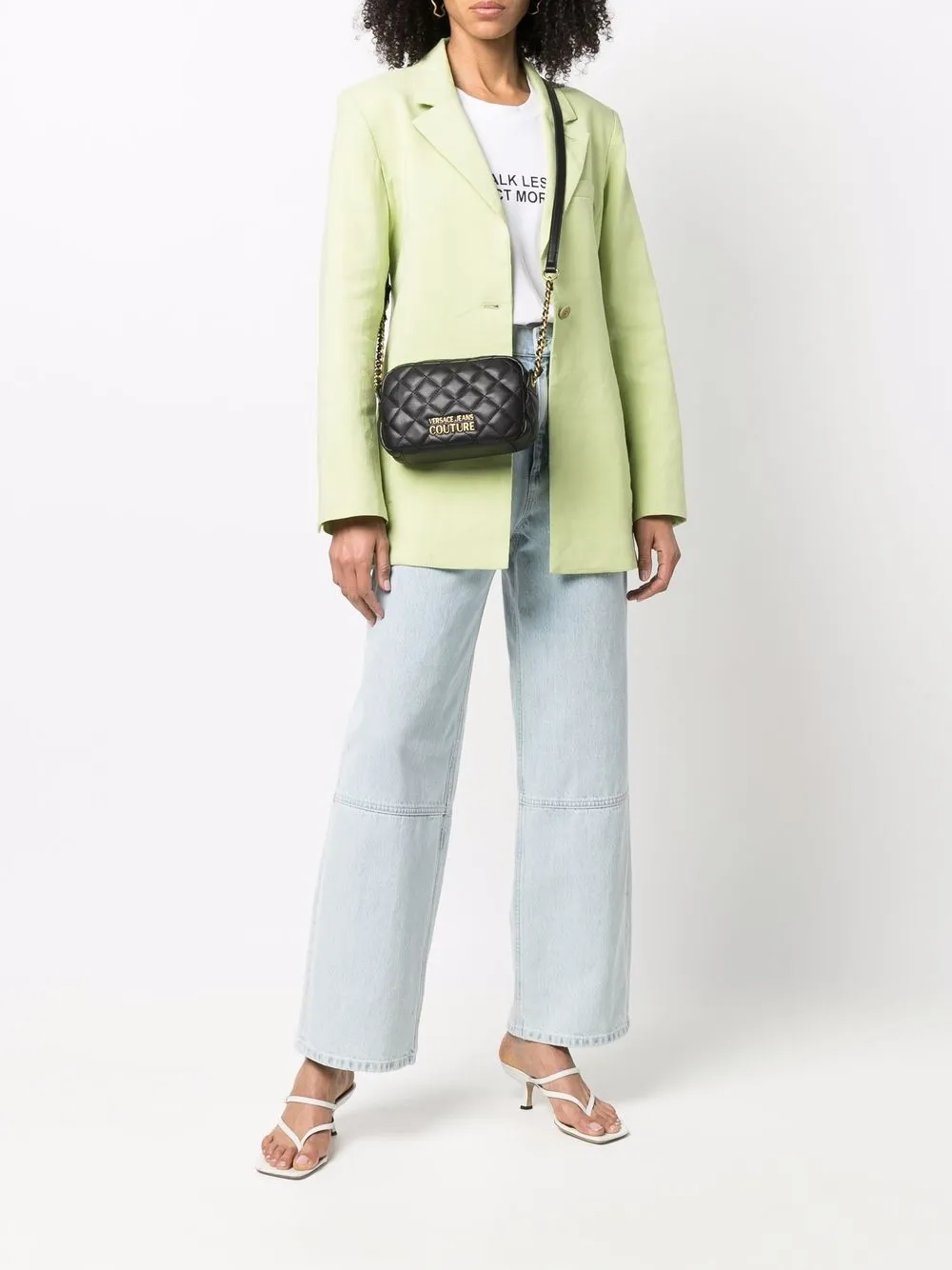 фото Versace jeans couture стеганая сумка-сэтчел с логотипом