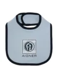 Aigner Kids logo-print cotton bib - Blue