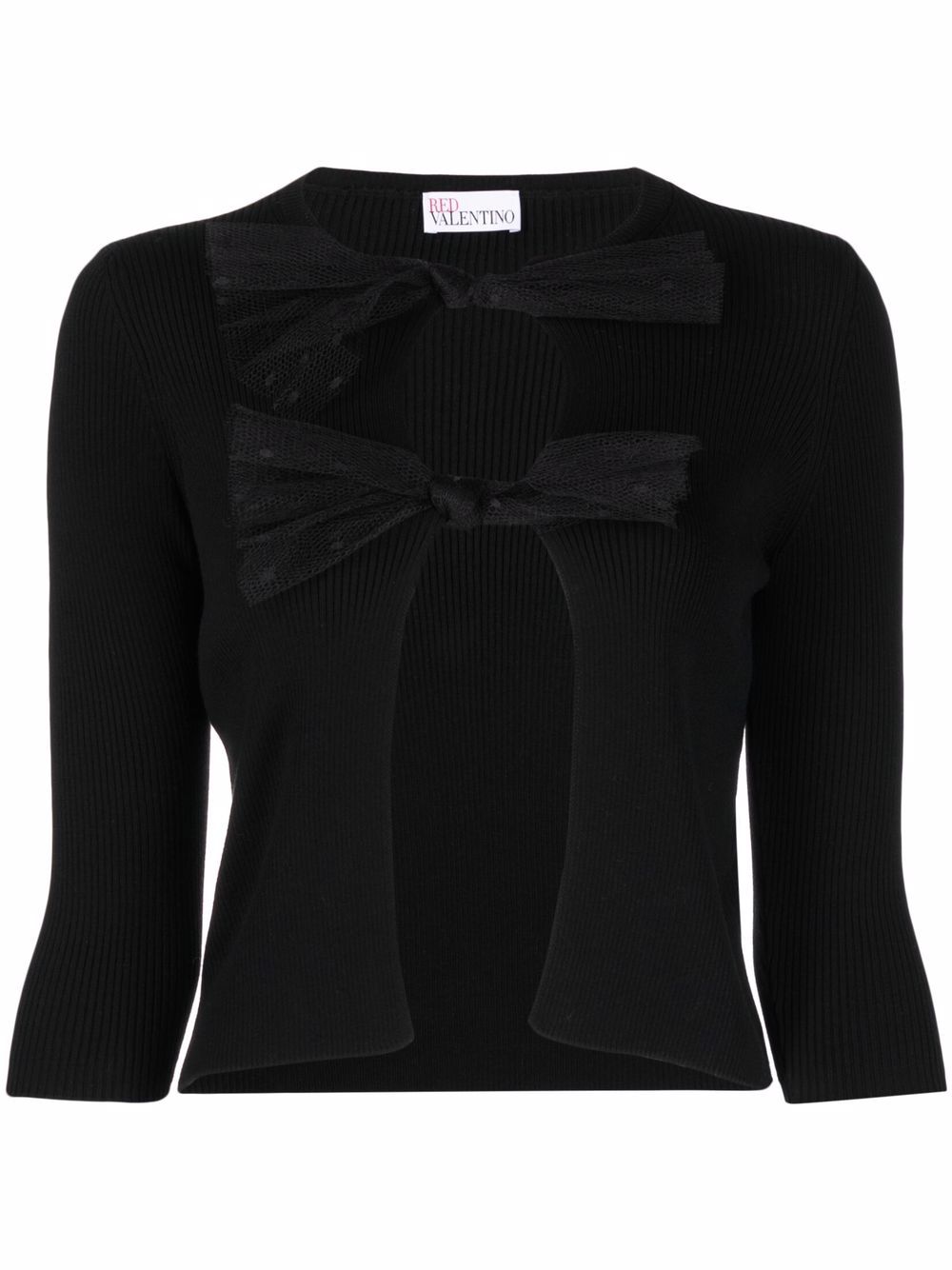 фото Red valentino bow-detail ribbed cardigan