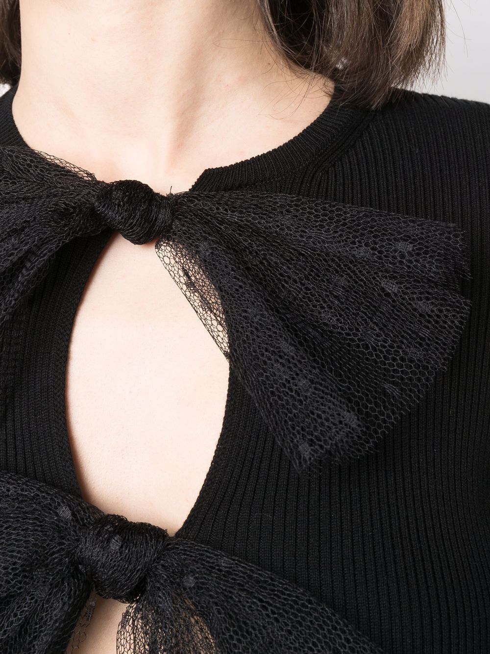 фото Red valentino bow-detail ribbed cardigan