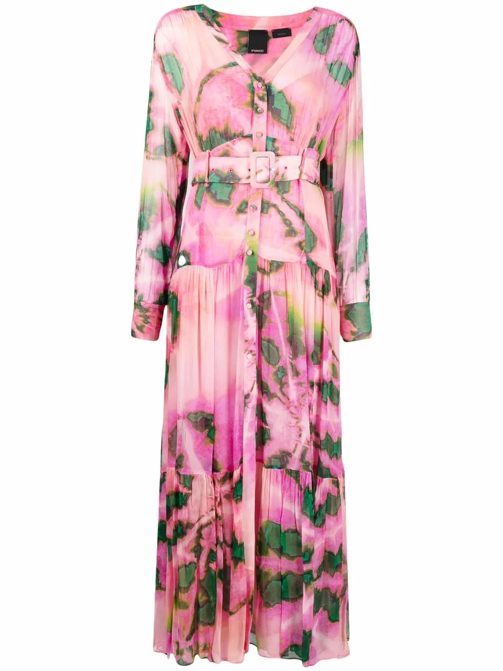 

PINKO vestido largo con motivo tie-dye - Rosado