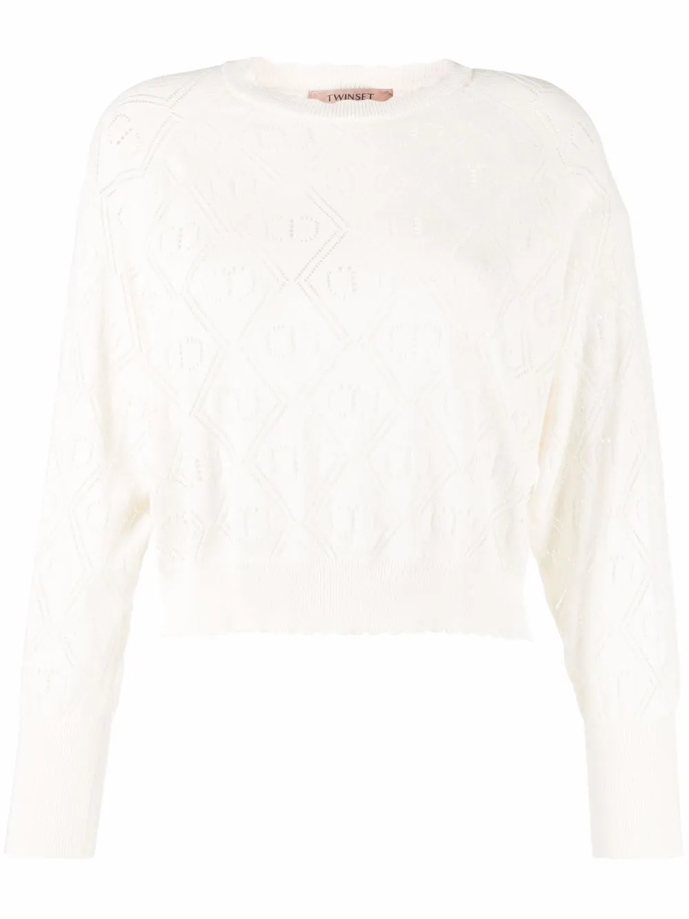 

TWINSET suéter tejido con logo - Blanco