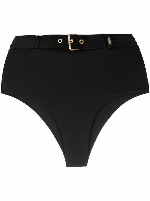 Moschino high-rise belted bikini briefs 