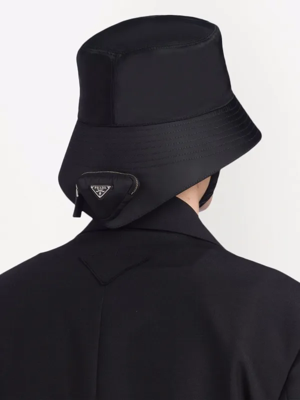 Shop Prada Re-Nylon pouch-detail bucket hat with Express Delivery - FARFETCH