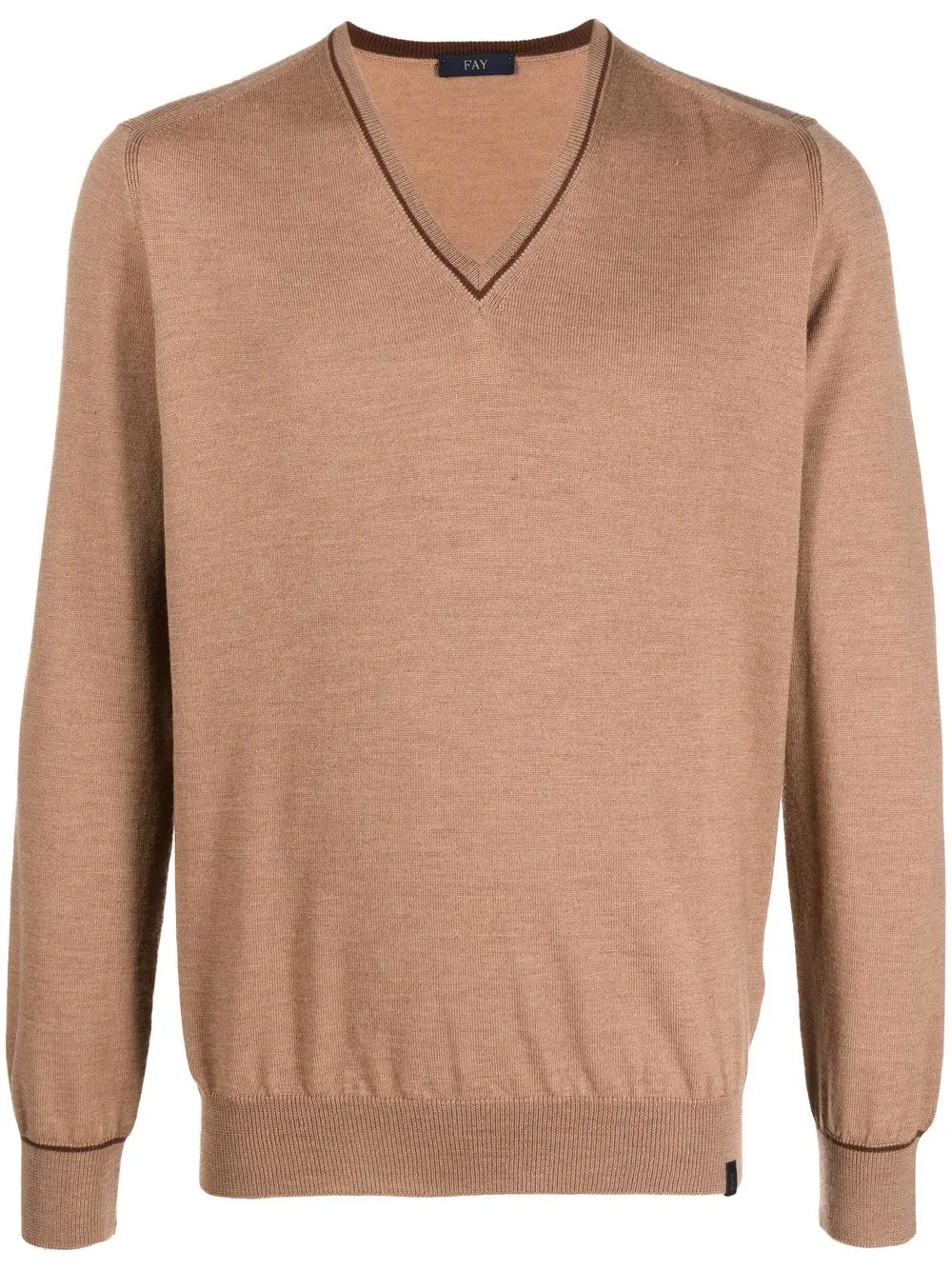 

Fay V-neck long-sleeve jumper - Neutrals