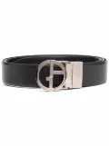 Giorgio Armani pebbled-effect buckled belt - Black