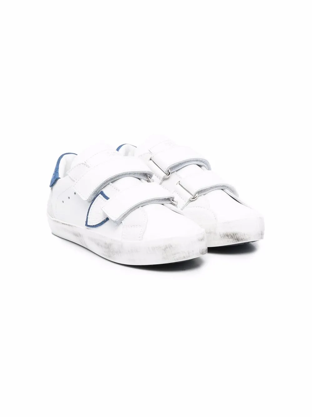 

Philippe Model Kids tenis bajos con efecto envejecido - Blanco