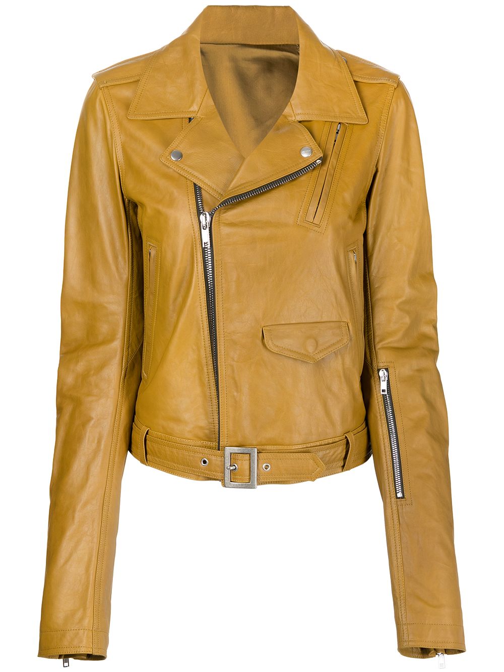 

Rick Owens chamarra biker de cuero - Amarillo