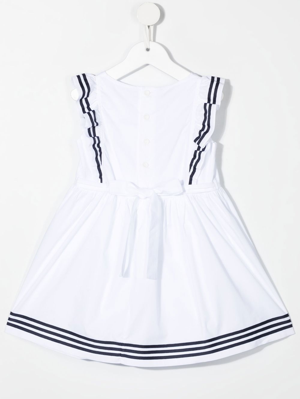 Shop Siola Stripe-print Trim Dress In White