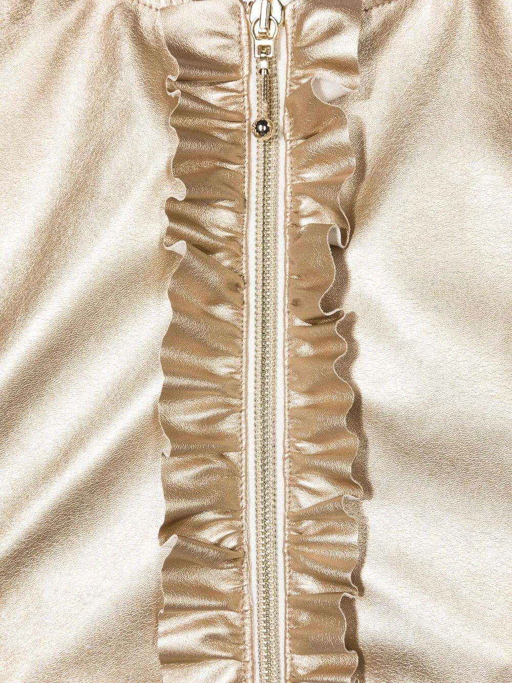 Siola Ruffle-trim Detail Jacket In Gold