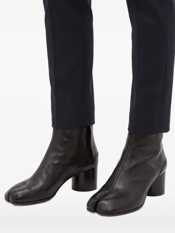 Maison Margiela Tabi Leather Ankle Boots | Black | FARFETCH UK