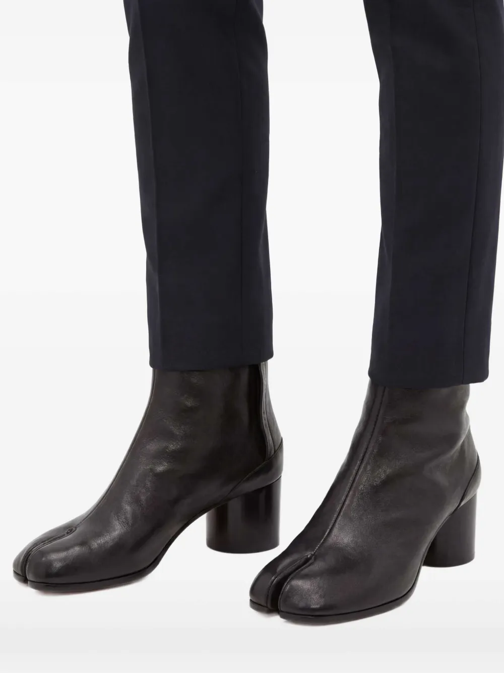 Maison Margiela Tabi Leather Ankle Boots | Black | FARFETCH