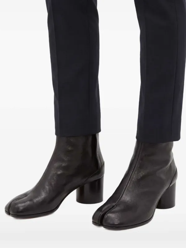 Maison Margiela Tabi Leather Ankle Boots | Black | FARFETCH