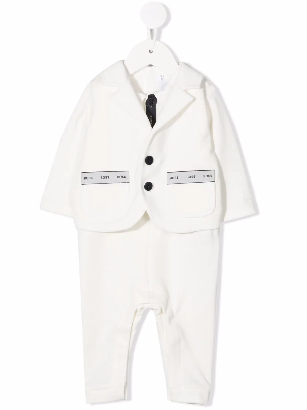 

BOSS Kidswear mameluco con logo estampado - Blanco