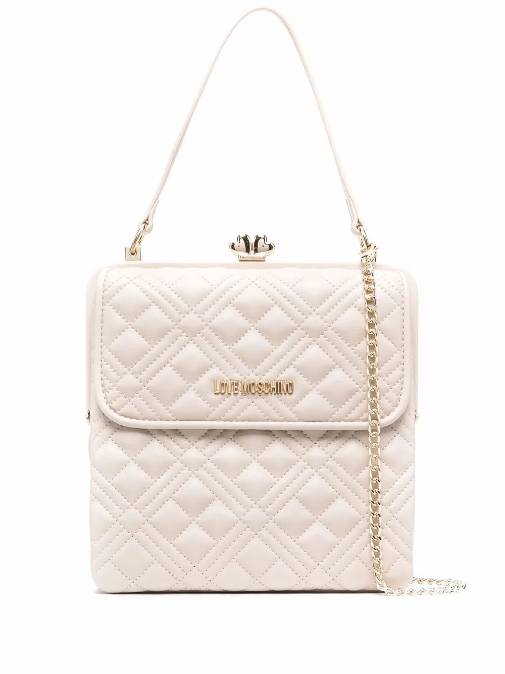 

Love Moschino quilted faux-leather tote - Neutrals