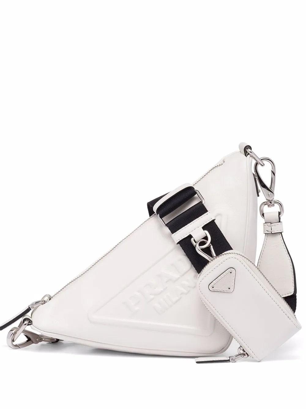 

Prada bolsa de hombro con placa del logo - Blanco