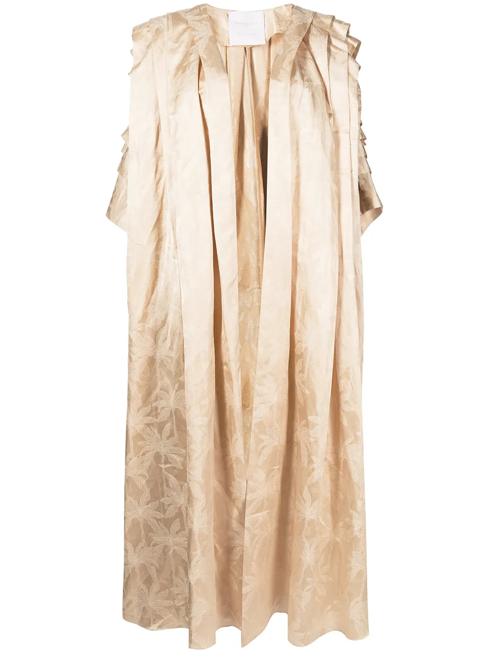 

SHATHA ESSA pleated jacquard maxi dress - Gold