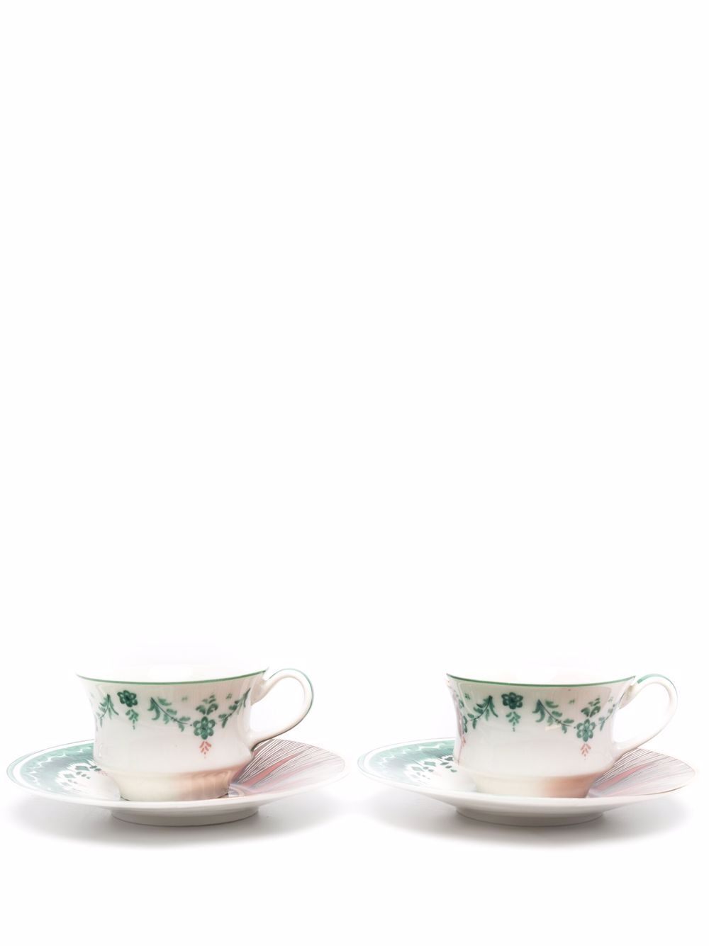 

Seletti set de tazas de té con estampado en contraste - Blanco