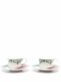 Seletti hybrid contrast-print tea cup set - White