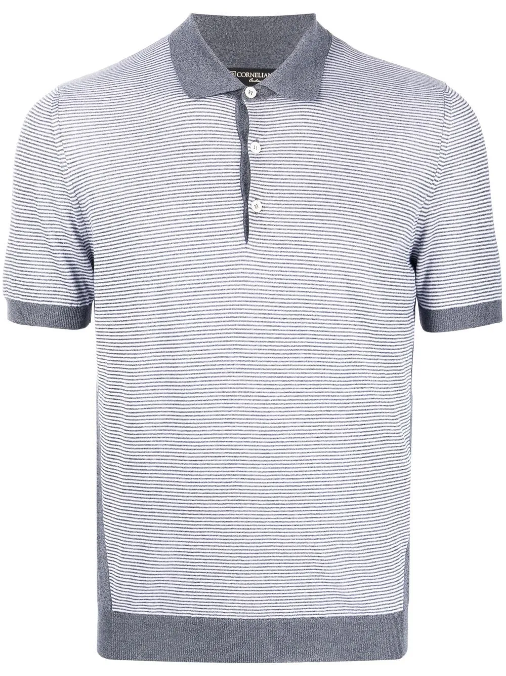 

Corneliani playera tipo polo con detalle de rayas - Gris