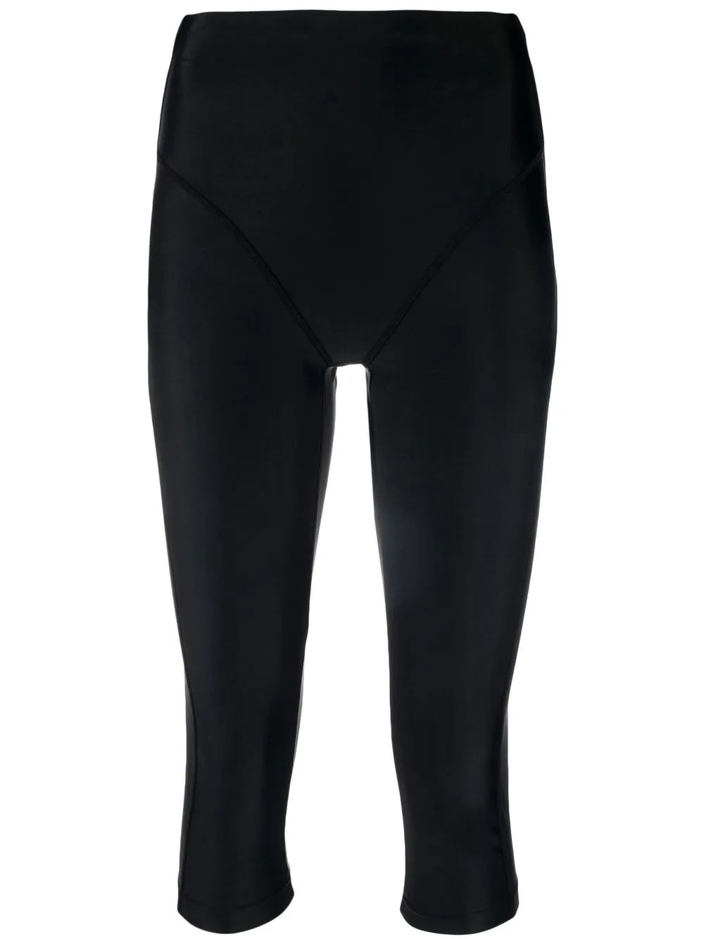 

Marine Serre Crescent Moon logo-print compression shorts - Black