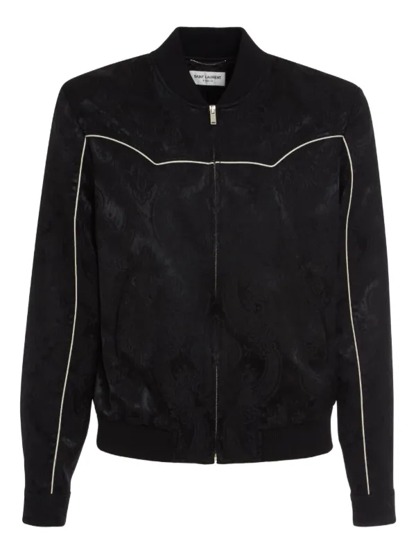 Saint Laurent ペイズリー ボンバージャケット | ブラック | FARFETCH JP