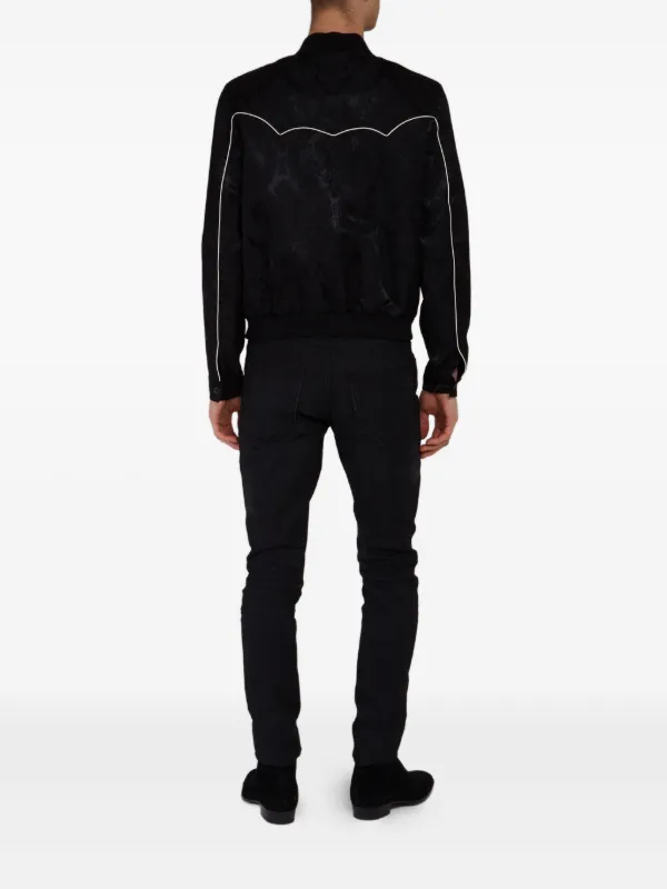 Saint Laurent ペイズリー ボンバージャケット | ブラック | FARFETCH JP