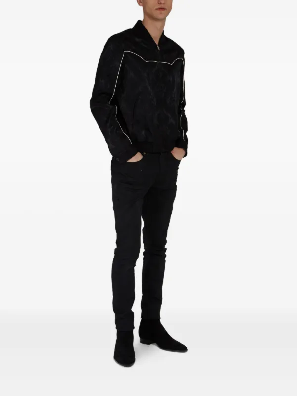 Saint Laurent ペイズリー ボンバージャケット | ブラック | FARFETCH JP