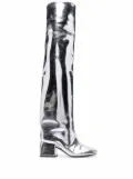 Courrèges metallic over-the-knee boots - Grey
