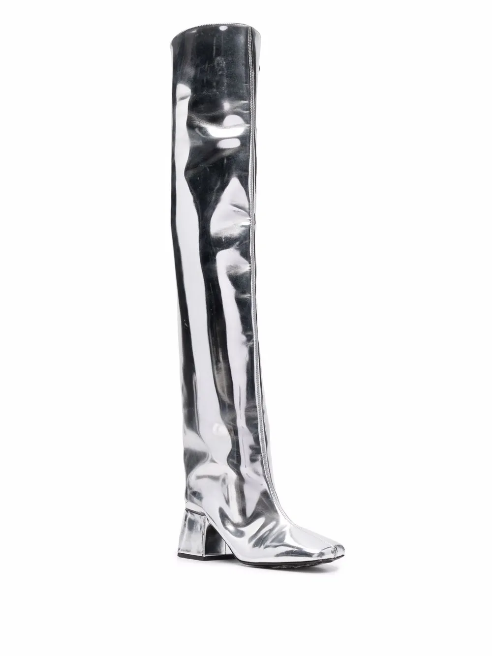 Courrèges metallic over-the-knee boots Grey
