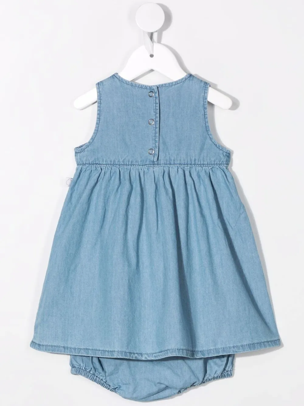 фото Stella mccartney kids джинсовое платье с цветочной вышивкой