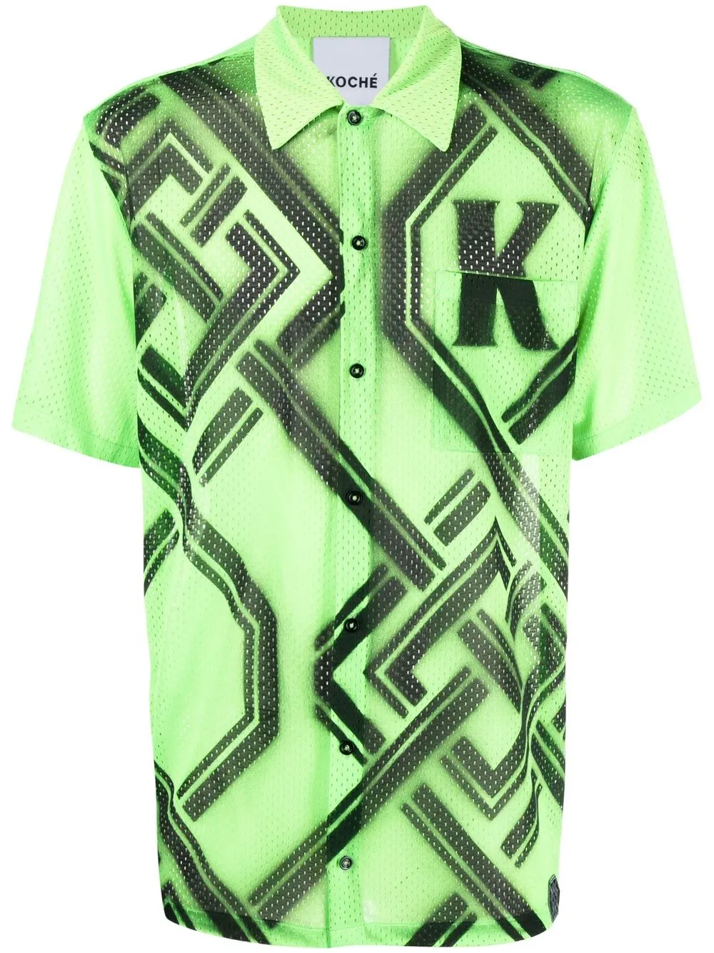 

Koché logo-print mesh shirt - Green