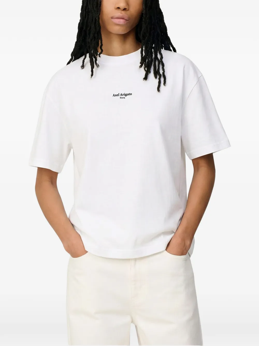  Axel Arigato T Shirt Aus Bio Baumwolle Mit Logo Print   Weiß 