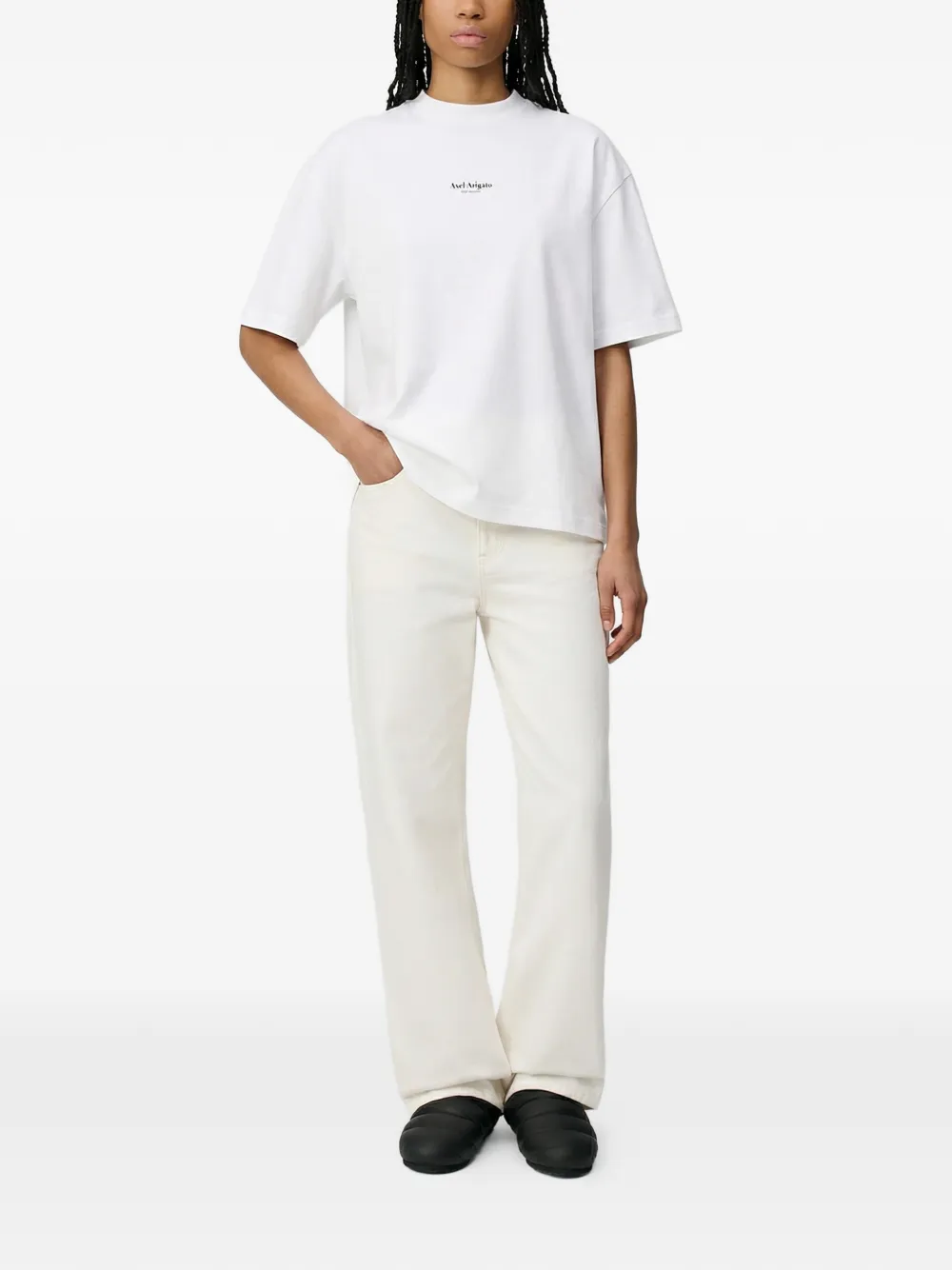  Axel Arigato T Shirt Aus Bio Baumwolle Mit Logo Print   Weiß 