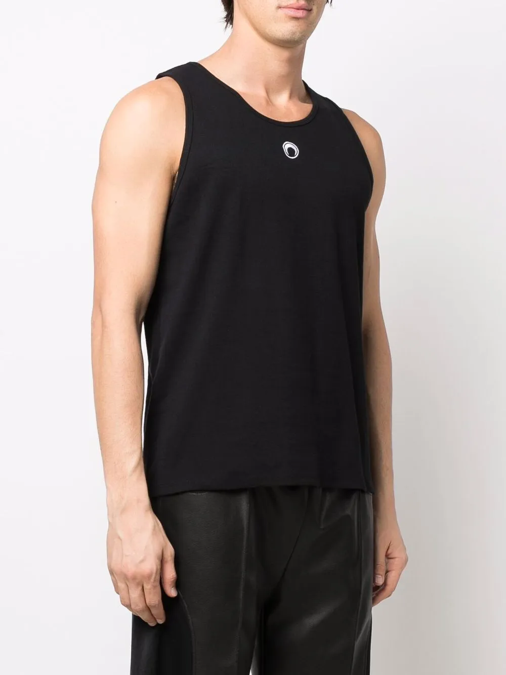  Marine Serre Trägershirt Mit Logo Stickerei   Schwarz 