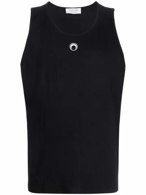 Marine Serre Crescent Moon logo-embroidered tank top