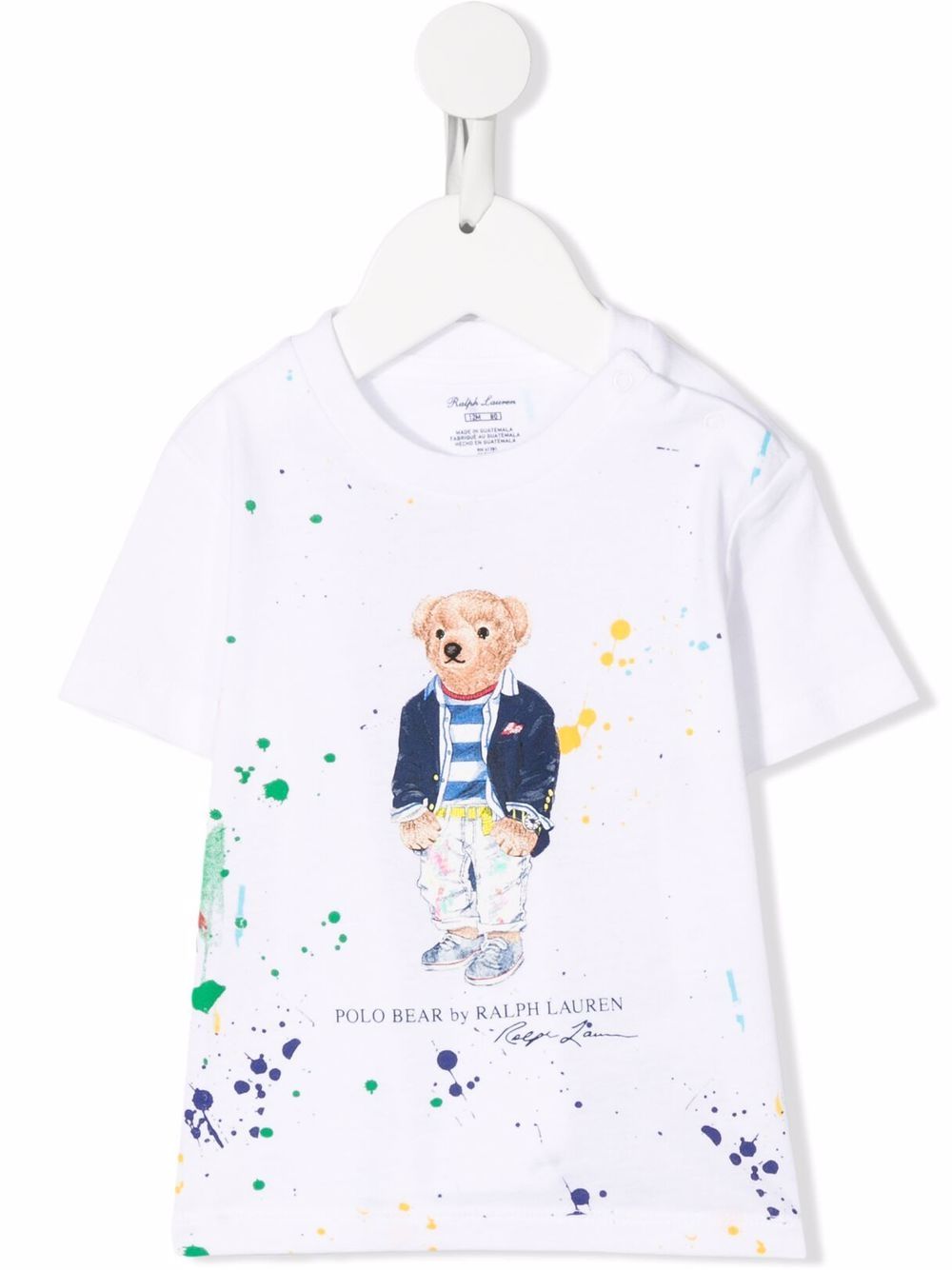 фото Ralph lauren kids футболка polo bear с эффектом разбрызганной краски