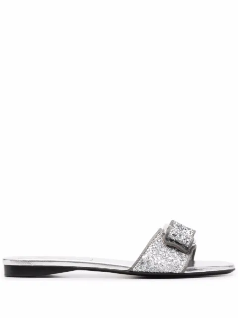 Ferragamo Vara Bow glitter slide sandals